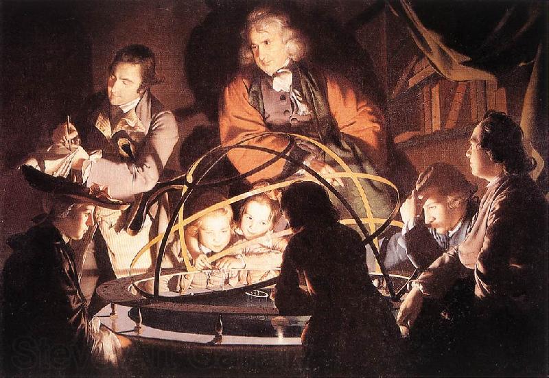 WRIGHT, Joseph A Philosopher Lecturing with a Mechanical Planetary  wr Norge oil painting art
